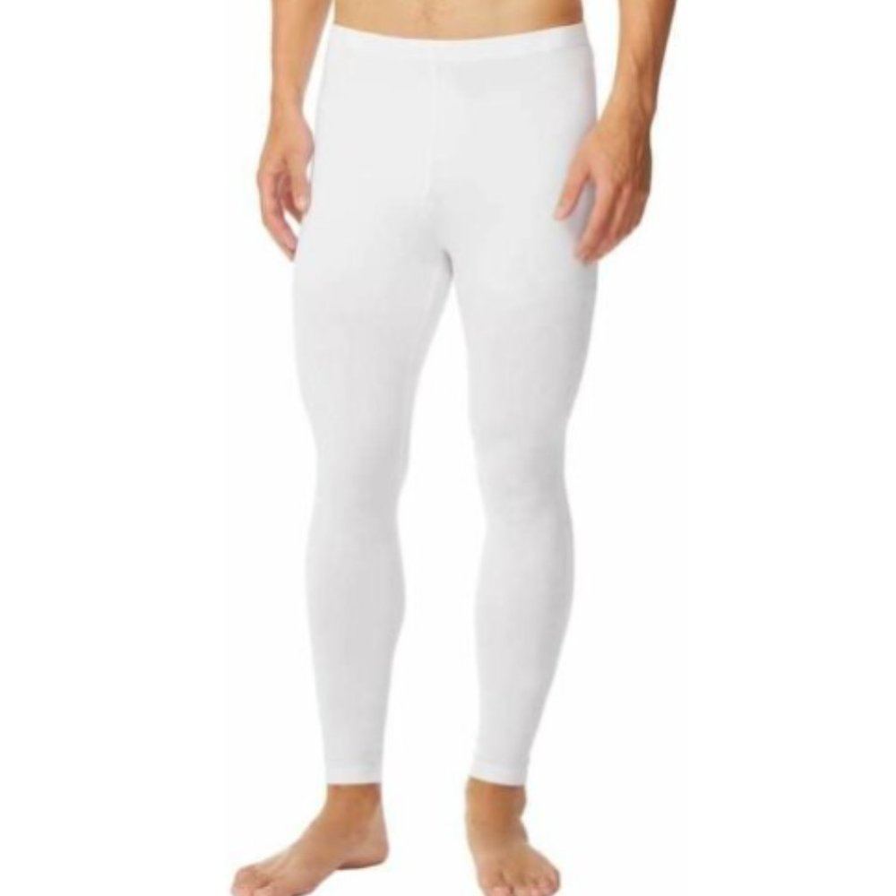 Men's Heat Keep Thermal Performance Leggings Color: White, Size: XXL